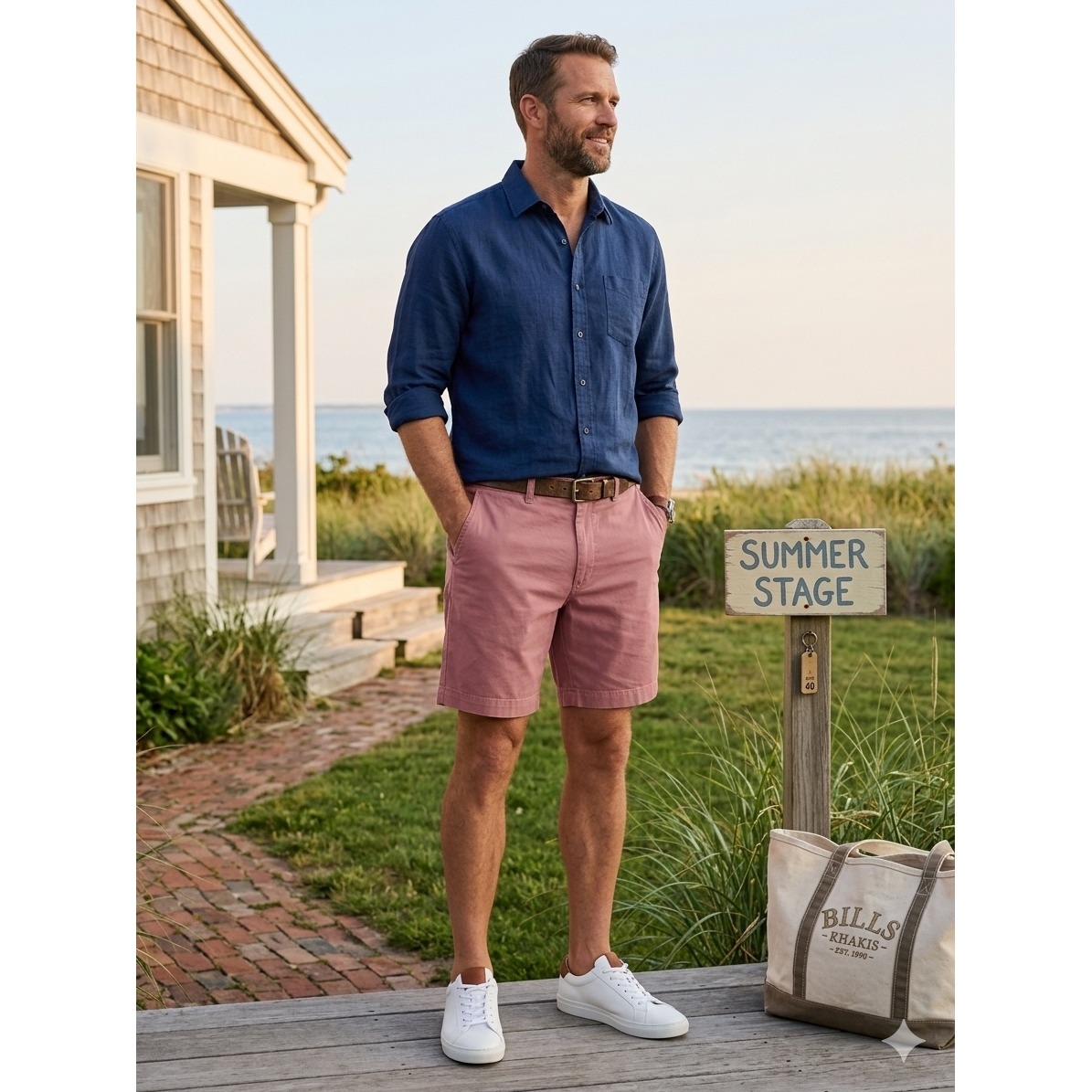 Bills Khakis Mens 40 Pink Red Cotton Chino Shorts Made In Usa Ps Model